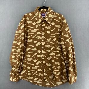 Vintage? PX Button Down Shirt Mens XL 17/17.5 Military Army‎ Tank Rifle Cannon
